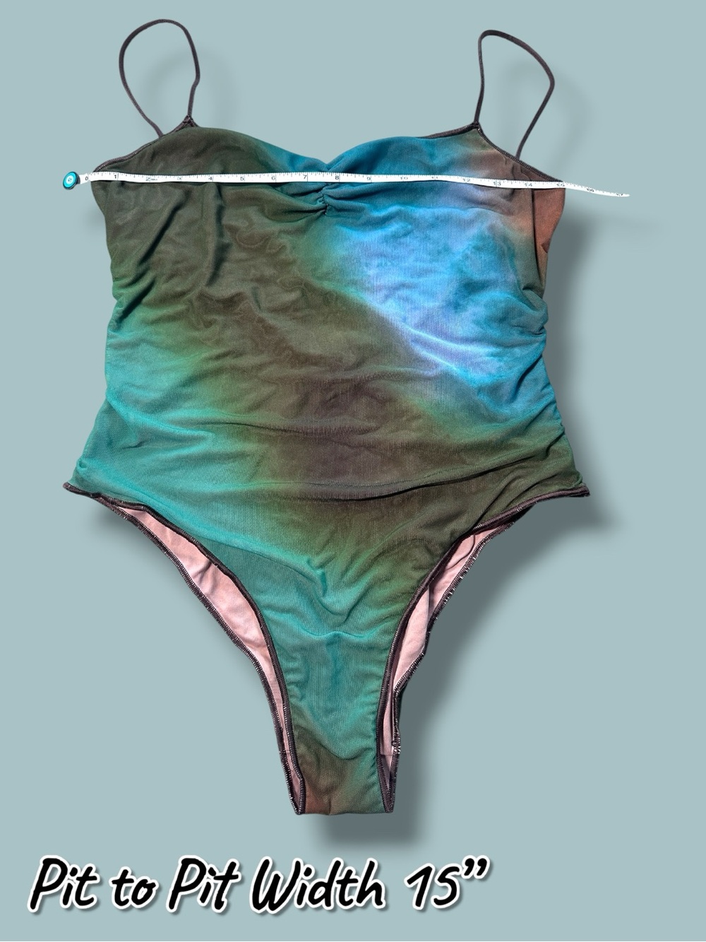 ZARA Printed Tulle Multicolored One Piece Swimsuit. Size Medium - Picture 4 of 10